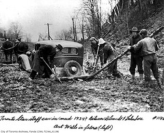 Old car stuck in the mud